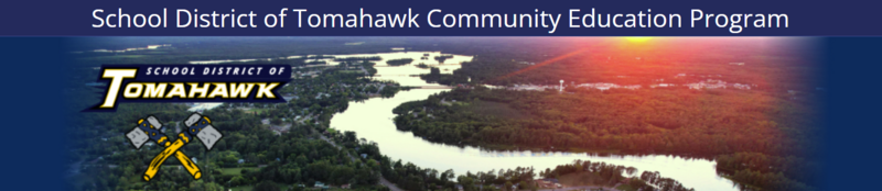 School District of Tomahawk Community Education Banner (Flowage Picture)